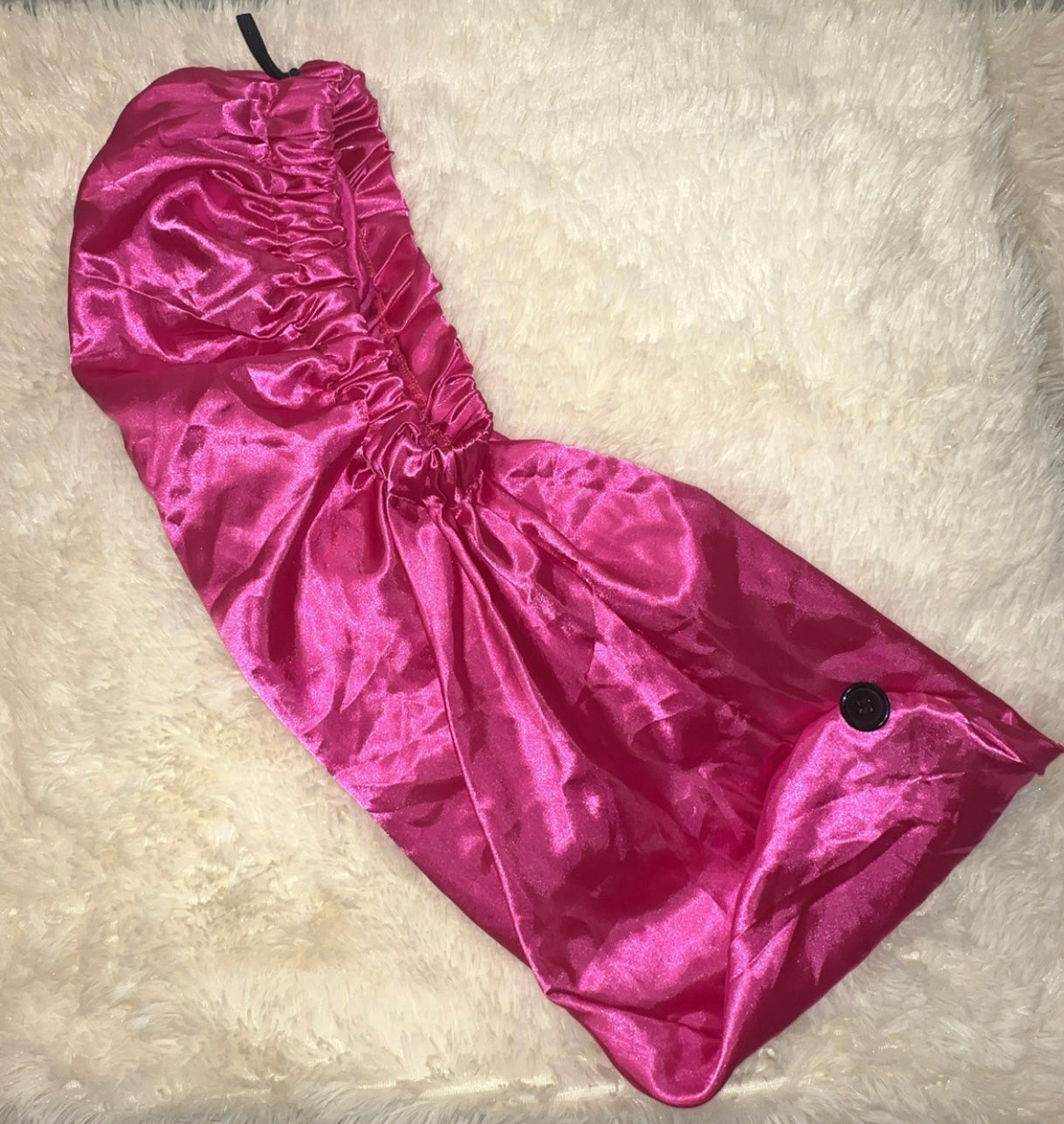 Long Satin Bonnet w/Button