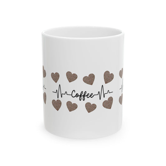 Heartfelt Coffee Ceramic Mug - Perfect Gift for Coffee Lovers, Home Decor, Office, Birthday, Valentine's Day, and More